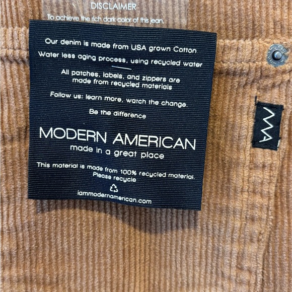 Fidelity Modern American Rexford High Waist Wide Brown Corduroy Jeans Sz 25 NWT - Picture 7 of 7